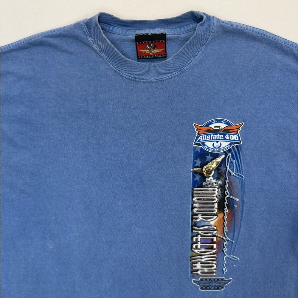 Vintage Y2K Indianapolis Motor Speedway Allstate 400 Blue Graphic Shirt Sz L Tee